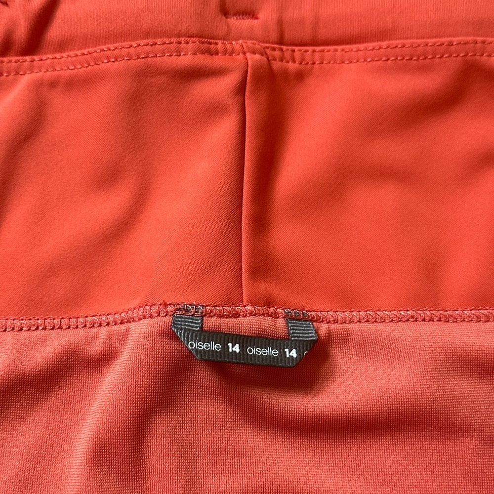 Oiselle Roga Vibrant Orange Athletic Running Shorts Lightweight Pockets Size 14 - Picture 9 of 9